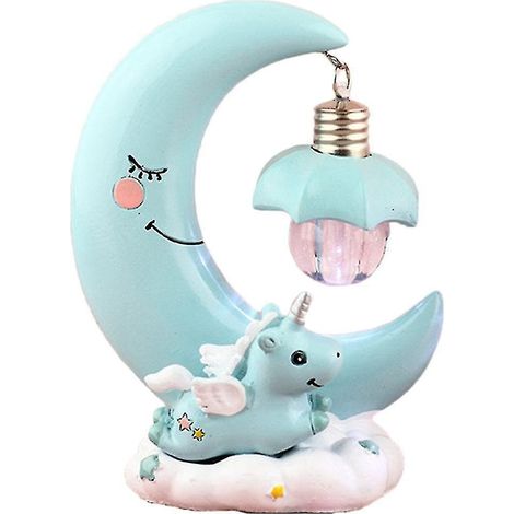Veilleuse Licorne, Décoration Créative pour Chambre d'Enfant Bleue (1/2)