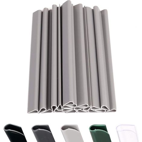 Lot de 50 Clips de Fixation en PVC Brise Vue, Attache Brise Vue, Fixation Brise Vue Protection Contre Le Vent pour Le Jardin et la clôture Clips de Fixation Clôture Double (Gris 50 Clips) (1/5)