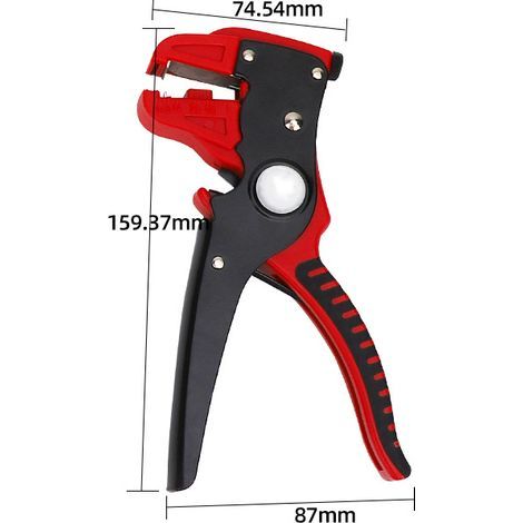 Alicates automáticos para pelar cables con pico de pato rojo y negro (1/2)
