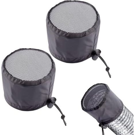 2 Pièces Housses Bande Élastique Filtre, Housses Ventilation Tente Culture, Couvercles D'aération Tente Culture, avec Bande Élastique et Boucle Fixe, pour Plantes Ventilation, Noir