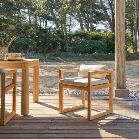 Chaise de jardin en bois de teck massif Noah (1/5)