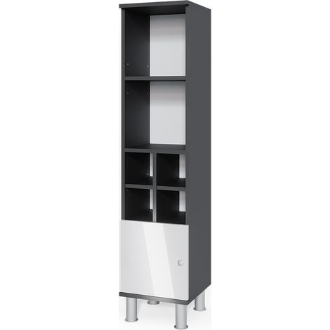 Meuble de rangement de salle de bain Fynn, Blanc Haute brillance, 30 x 130.6 cm petite porte, Vicco (1/5)