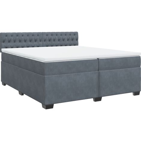 Maison Exclusive - Giroletto a Molle con Materasso Grigio Scuro 200x200 cm Velluto