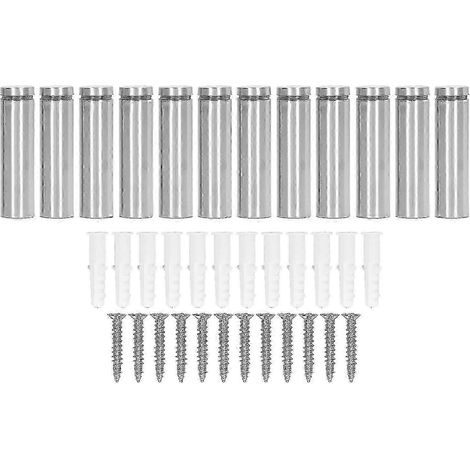 Kit de fixation murale publicitaire de 12 vis d'écartement en acier inoxydable 19 x 70 mm (1/5)