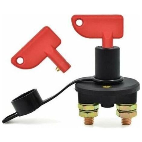 Coupe-Batterie pour Voiture, 12 / 24V, 500A max Isolateur Interrupteur Automobile Urgence Interrupteur pour Voiture, Coupe Circuit Batterie Camion, Bateau, Véhicules (1/5)