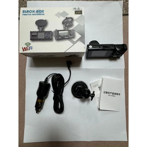 New triple-lens dashcam with wireless triple recording, night vision, car monitoring, video recording, Wi-Fi connectivity to mobile phone -- C309 Dual Lens with Wi-Fi (Front and Interior) - Memory car (1/4)