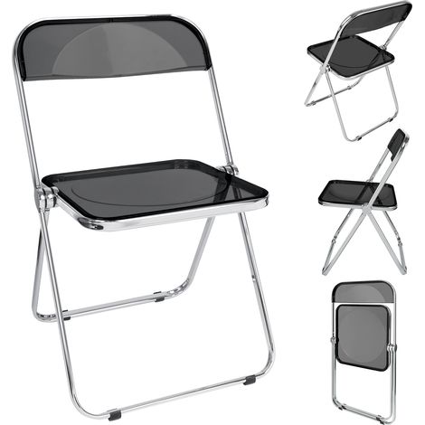 Haloyo® Klappstuhl, Bürostuhl, Gartenstuhl, PET-Material, 46x46x75cm, Schwarz (1/5)