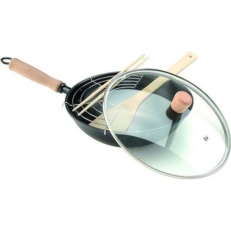 WOK FER INDUCTION AVEC VERRE - 24 CM