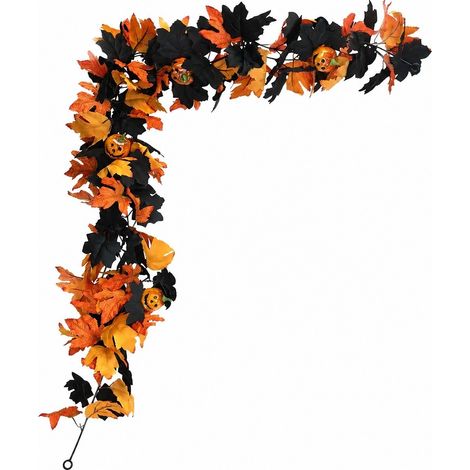 Décoration d'Halloween : citrouille, rotin, sorcière volante, feuille d'érable, canne citrouille, cadeau pour la maison ou les fêtes.