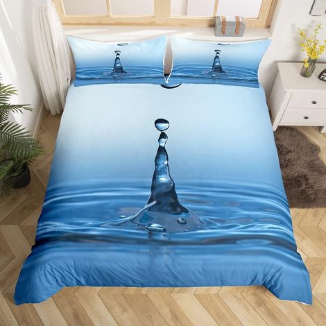 Clear Water Parure de Lit 140x200cm Zen Blue Drop Sets de Housse de Couette Tranquil Nature Artwork Housse de Couette Room Decor Literie Collection 2Pcs - 140 x 200 cm (1/5)