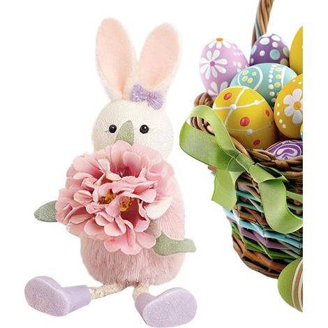 1 pièce Figurines Lapin de Pâques – Décoration de Noël et Saison, Pour Table et Cadeau Idéal,Violet (1/5)