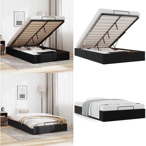 vidaXL Ottoman-Bett ohne Matratze Schwarz 120x200 cm Kunstleder (1/5)