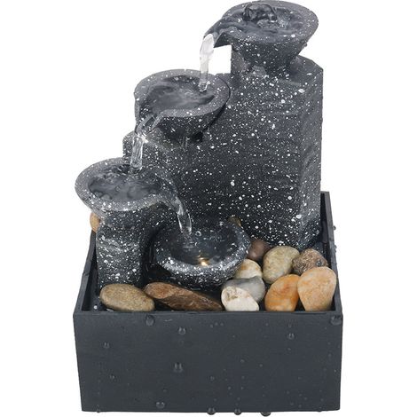 Fontaine de bureau intérieure USB avec galets, décoration paysage maison, petite fontaine d'eau pour intérieur (1/4)