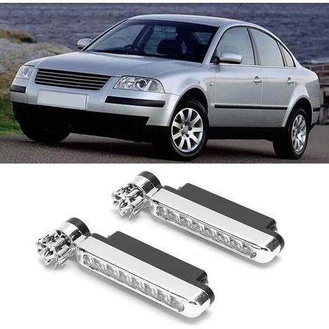 Luz de viento, luz alimentada por el viento, luces auxiliares para coche, 2 unidades, 8 LED, luz diurna universal alimentada por energía eólica, accesorio de lámpara auxiliar A-Crezuo-Crezuo (1/4)