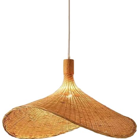 Lampada a sospensione, in bambù, con cavo regolabile, 50 cm, lampadina non inclusa. (1/2)