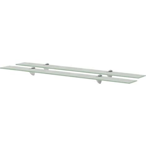Lot de 2 Étagères murales Étagère de Rangement - Meuble de rangement Verre 100 x 10 cm 8 mm BV672477 - BonneVie (1/4)