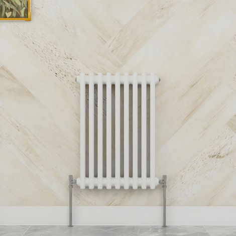 SKY Bathroom 600x425mm 2 Column Radiator Horizontal White Traditional Column Radiator