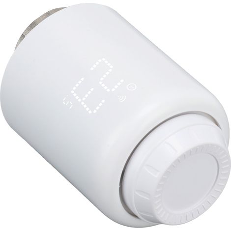 Thermostat intelligent pour radiateur avec écran rotatif et programmation horaire, vanne thermostatique intelligente pour radiateur compatible Zigbee