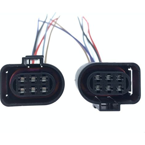 Compatible with the rear light circuit board connector, wiring harness plug, and power disconnect connector in case of rear light overheating on Audi TT and TTS models -- JB1402-6P