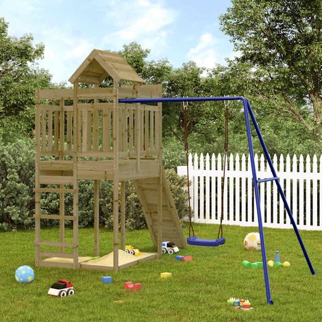 vidaXL Aire de jeux d'extérieur bois de pin imprégné (1/5)