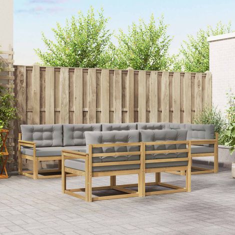 vidaXL Ensemble de canapés d'extérieur 6 pc Blanc et gris clair (1/5)