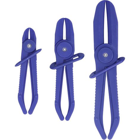 3 Pièces Ensemble de Pinces Ligne Tuyau Flexible Bleu Pince Serrage Isolé en Nylon Colliers Carburant Frein Plusieurs Tailles - (1/5)