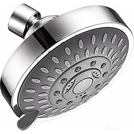 High-Pressure Fixed Shower Head,Diameter 10cm, 5 Spraying Modes Adjustable, rotated 360 Degrees,Anti-Low Water Pressure, Chrome Plating, Suitable for Family Bathroom, Hotel Leisure,etc.