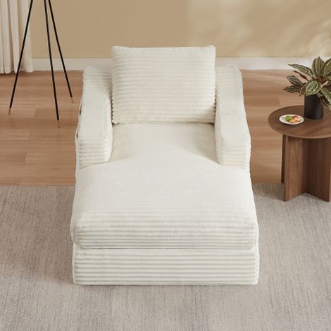 Divano senza struttura rigida, poltrona relax moderna e minimalista in velluto a coste, spaziosa poltrona singola, divano per il tempo libero in soggiorno e camera da letto, design a doppio strato, tr (1/5)