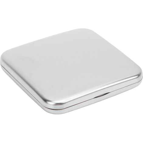 Miroir de poche portable en acier inoxydable, compact et résistant aux chutes, double face, pour femmes, cube de 58 mm (1/5)