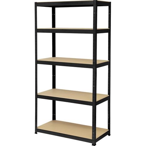 Rayonnage lourd TOOLCRAFT TO-8689791 265 kg (l x H x P) 90 x 1.8 x 45 cm métal, MDF mat noir bois (1/6)