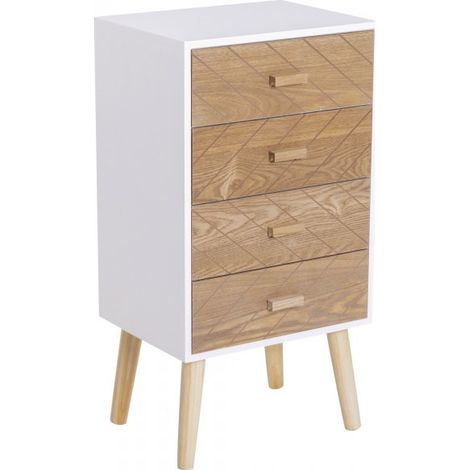 Un meuble de rangement avec tiroirs fermés – hêtre et blanche (1/5)