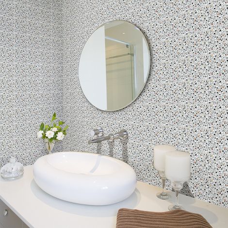 Sticker Mural Carrelage adhésif Cuisine Salle de Bain - 30 STICKERS CARRELAGES TERRAZZO PANTALEO - 30stickers10x10cm (1/5)