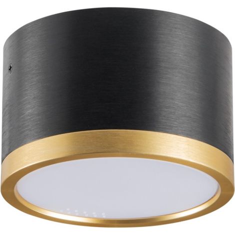 Spot plafond noir/or rond Ø8cm GX53 6W Mirella Polux (1/3)