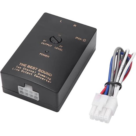 Convertisseur de Sortie de Ligne 2 Canaux Haut Vers Bas RCA, Adaptateur de Sortie de Convertisseur de Ligne de Voiture, pour Amplificateur de Voiture, Noir