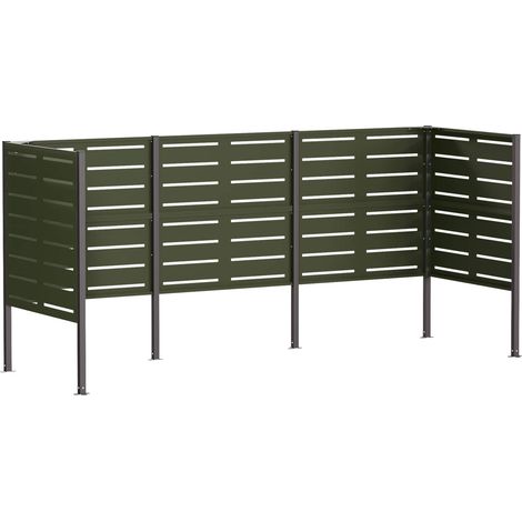 Schermo per bidone della spazzatura 249 x 85 x 113 cm Acciaio vidaXL (1/5)