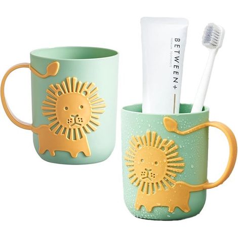 Vaso para cepillo de dientes, Soporte universal de plástico para cepillo de dientes para niños y niñas, Ideal para viajes y baños (1/5)