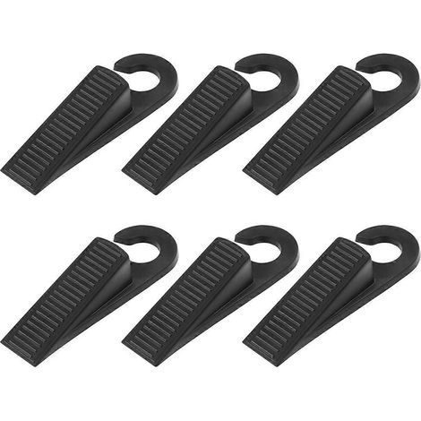 Vosarea 6er-Set Türstopper aus Gummi – geräuschlos, kratzfest, ohne Beschädigungen an Bodenoberflächen – Türstopper-Keilhalter-Black (1/4)