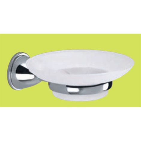 porte-savon Genziana porte-savon en acier chromA  et verre satinA