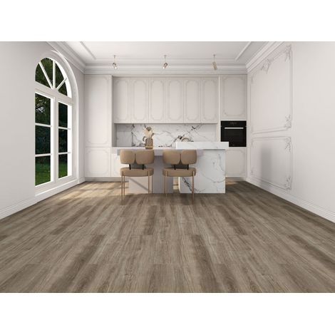 Sol vinyle SPC, sol PVC à clipser, sol design en vinyle, sol en lames massives, 5 mm d’épaisseur, avec couche d’usure de 0,5 mm, adapté au chauffage au sol, surface: 2.554 m² (1/5)