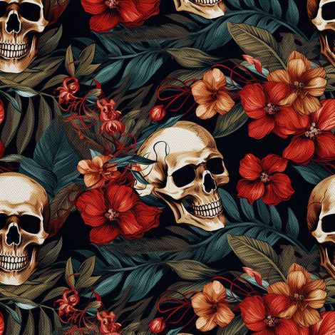 Tela Oxford decorativa para exteriores - Motivo de calavera I DX4544 (1/5)
