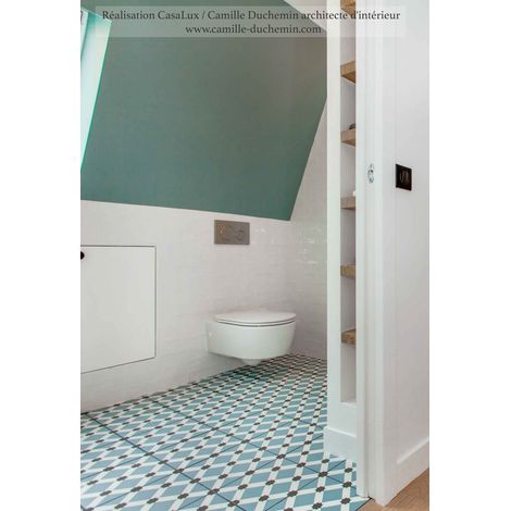 Carrelage effet carreau de ciment BARCELONA NIGHT 25x25cm 25x25cm Bleu Mat - Boîte de 1.13 m2 (1/3)
