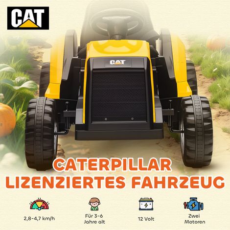 Véhicule de chantier enfant, voiture à pédales avec télécommande et commande manuelle, fonction Bluetooth et musique, 3-6 ans, plastique et acier, jaune (1/4)