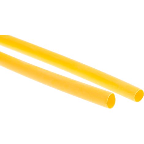 Gaine thermorétractable RS PRO, Dia. 6.4mm Jaune rétreint 3:1, 1.2m ( Prix pour 1 )