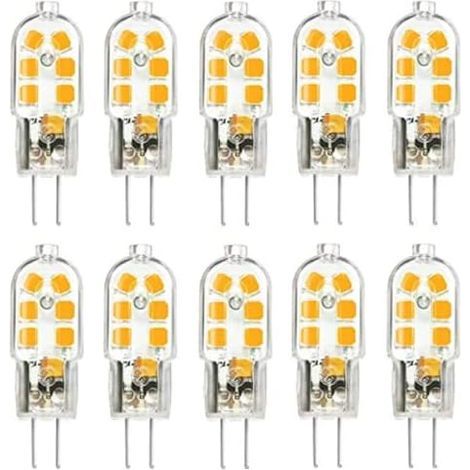 10er-Pack G4 1W Energiespar-LED-Lampen, 360° Abstrahlwinkel, 12V AC/DC, 250lm, Warmweiß 3000K, für Schlafzimmer, Wohnzimmer, Küche, Garten (1/5)