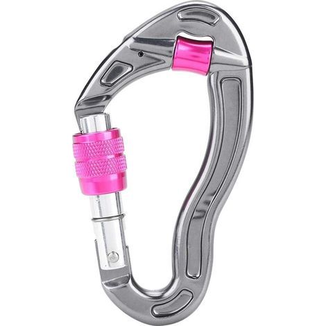 Mousqueton à Verrouillage Crochet de Mousqueton à Verrouillage à Vis 25kn Twist Lock et Heavy Duty pour l'escalade en Rappel L'alpinisme Rose Red (1/5)