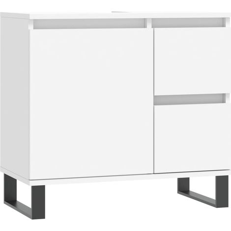 Armoire de salle de bain,Meuble de Rangement,style industriel blanc 65x33x60 cm bois d'ingénierie -93241 (1/5)