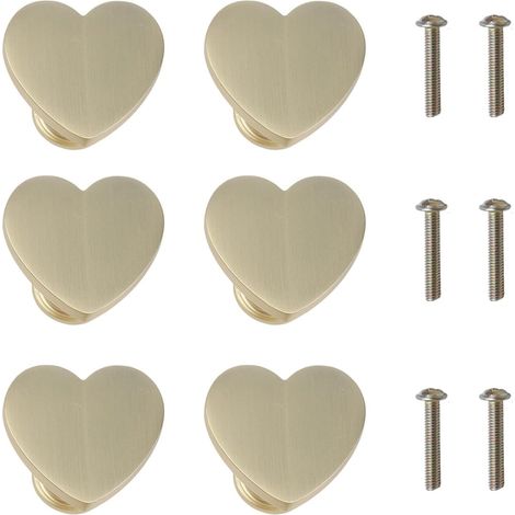 boutons en alliage de zinc en forme de cœur poignées de
