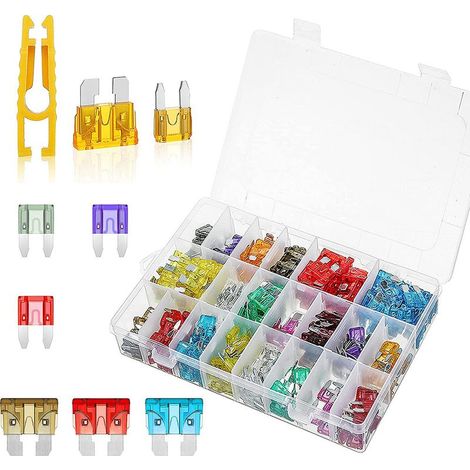 33 Valeurs 300 pièce Fusible Voiture Set 2A 3A 5A 7.5A 10A 15A 20A 25A 30A 35A 40A Standard Mini Micro Petit Fusibles pour Auto Moto Automobile Car Fuses et Extracteurs de Fusible (1/5)