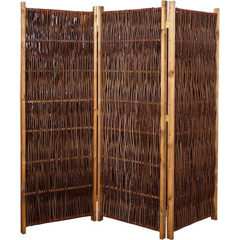 Paravent Laos, 3-teilig Weide, 180x180cm,mit Rahmen