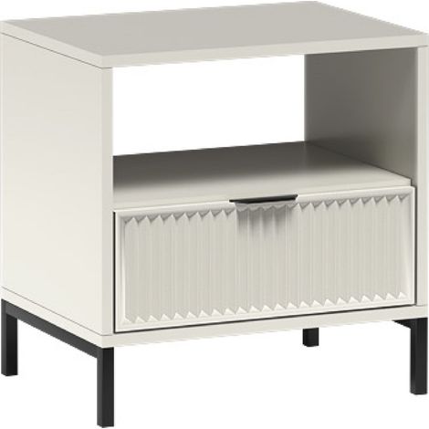 AX LIVING Beiger Nachttisch mit Schublade Berlinette7 54,4x55,1x40,6cm